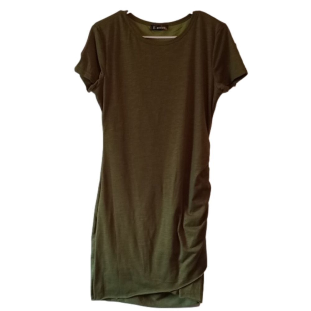 BTFBM Women's Cinched Side Dress Cap Sleeve Midi Green Size 14